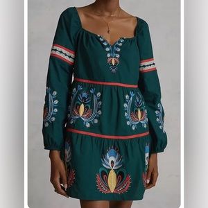 Anthropologie Green Tunic Dress